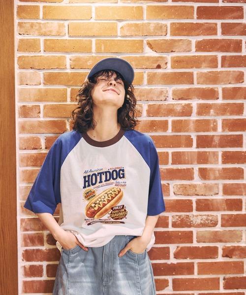 niko and...(ニコアンド)の「ハイカロリーラグランTシャツ(Tシャツ/カットソー・レディース・ブルー/ネイビー/パープル/グリーン/スカイブルー/セージグリーン・MEDIUM/LARGE)」の20枚目の写真