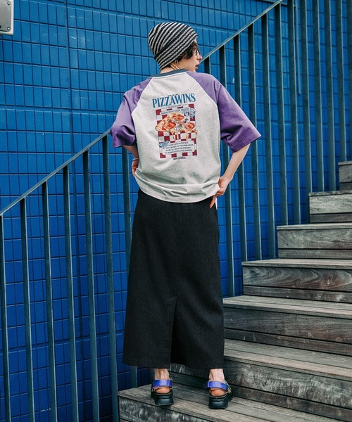 niko and...(ニコアンド)の「ハイカロリーラグランTシャツ(Tシャツ/カットソー・レディース・ブルー/ネイビー/パープル/グリーン/スカイブルー/セージグリーン・MEDIUM/LARGE)」の21枚目の写真