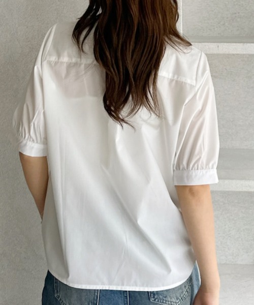 U.S. POLO ASSN.(ユーエスポロアッスン)の「【Ada.別注 U.S. POLO ASSN】リボン タイ 付き 半袖 ブラウス(シャツ/ブラウス・レディース・サックスブルー/ネイビー/ホワイト・FREE)」の21枚目の写真