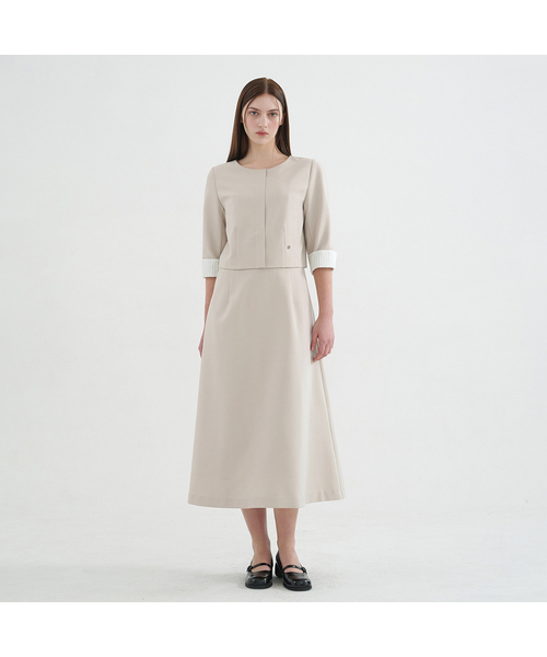 MICANE(ミケーネ)の「バレイツーインワンドレス(ワンピース・レディース・ベージュ/ブラック・SMALL/MEDIUM/LARGE/X-LARGE/XX-LARGE)」の1枚目の写真