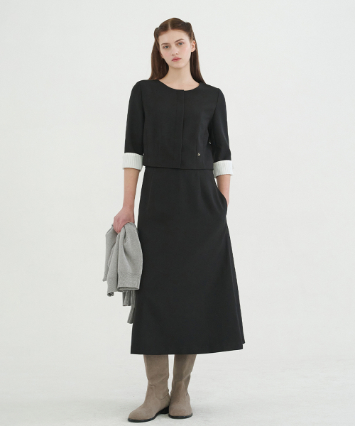 MICANE(ミケーネ)の「バレイツーインワンドレス(ワンピース・レディース・ベージュ/ブラック・SMALL/MEDIUM/LARGE/X-LARGE/XX-LARGE)」の15枚目の写真