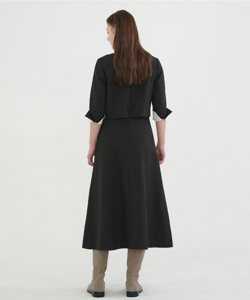 MICANE(ミケーネ)の「バレイツーインワンドレス(ワンピース・レディース・ベージュ/ブラック・SMALL/MEDIUM/LARGE/X-LARGE/XX-LARGE)」の9枚目の写真