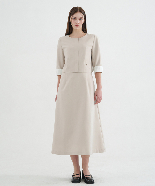 MICANE(ミケーネ)の「バレイツーインワンドレス(ワンピース・レディース・ベージュ/ブラック・SMALL/MEDIUM/LARGE/X-LARGE/XX-LARGE)」の11枚目の写真
