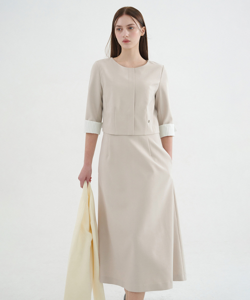 MICANE(ミケーネ)の「バレイツーインワンドレス(ワンピース・レディース・ベージュ/ブラック・SMALL/MEDIUM/LARGE/X-LARGE/XX-LARGE)」の13枚目の写真