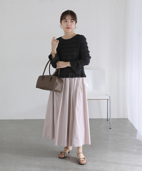 La TOTALITE（ラトータリテ）の「【洗える】タフタジップポケットスカート（スカート・レディース・ネイビー/ベージュ/バーガンディー・38/36）」の5枚目の写真