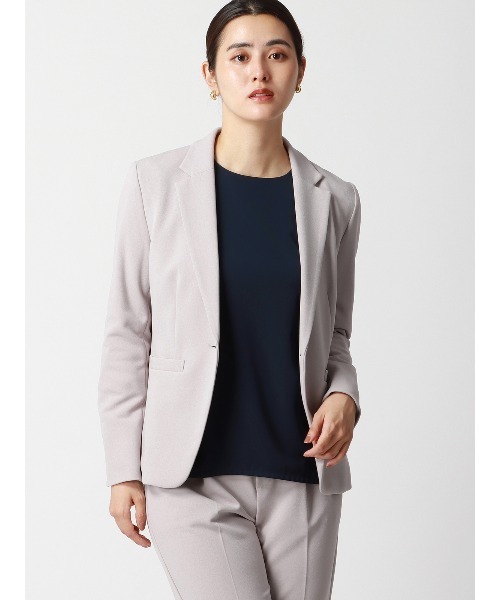 SUIT SQUARE（スーツスクエア）の「【2点セット】ジャケット＆パンツセットアップ ハンドウォッシュ ハイストレッチジョーゼット 無地（スーツセット・レディース・グレー/グレイッシュベージュ/ネイビー・42(13号)/40(11号)/38(9号)/36(7号)）」の15枚目の写真