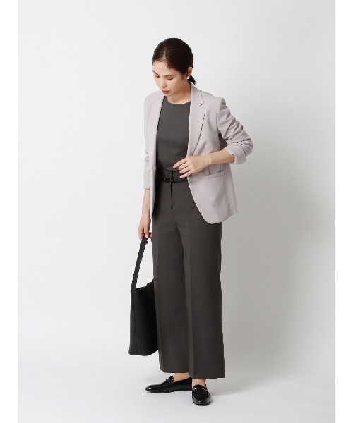 SUIT SQUARE（スーツスクエア）の「【2点セット】ジャケット＆パンツセットアップ ハンドウォッシュ ハイストレッチジョーゼット 無地（スーツセット・レディース・グレー/グレイッシュベージュ/ネイビー・42(13号)/40(11号)/38(9号)/36(7号)）」の11枚目の写真