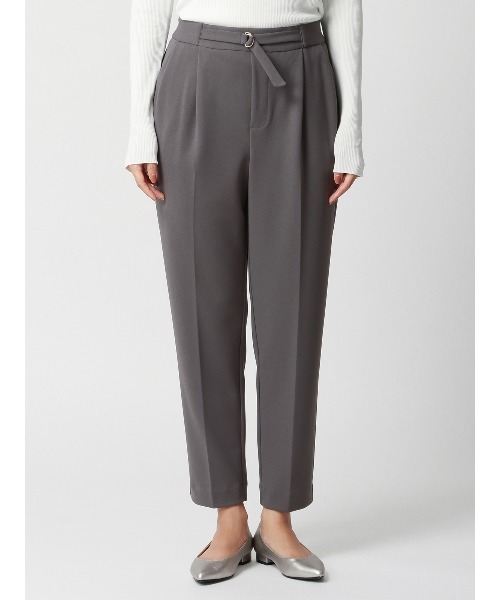 SUIT SQUARE（スーツスクエア）の「【2点セット】ジャケット＆パンツセットアップ ハンドウォッシュ ハイストレッチジョーゼット 無地（スーツセット・レディース・グレー/グレイッシュベージュ/ネイビー・42(13号)/40(11号)/38(9号)/36(7号)）」の5枚目の写真