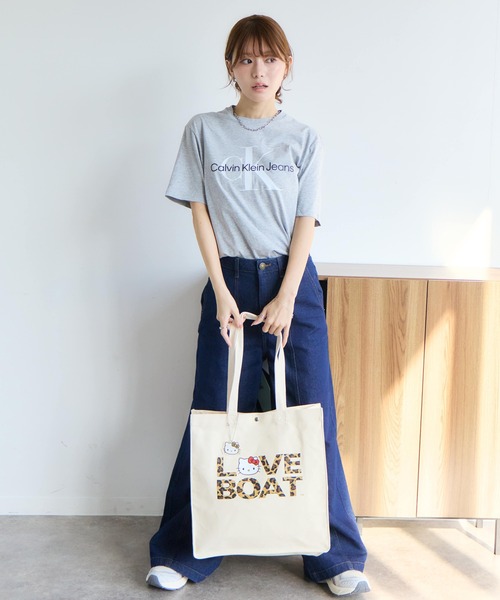 LOVE BOAT(ラブ・ボート)の「【HELLO KITTY/ハローキティ】×【LOVE BOAT/ラブボート】チャーム付き キャンバストート(トートバッグ・レディース・アイボリー・FREE)」の3枚目の写真