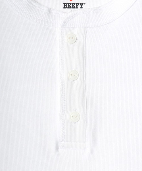 HANES(ヘインズ)の「Hanes/へインズ BEEFY/ビーフィー 無地 リブ ヘンリーネック 半袖Tシャツ/1P パックT/レディース メンズ(Tシャツ/カットソー・メンズ・グレー/ブラック/ホワイト/ネイビー・S/M/L/XL)」の12枚目の写真