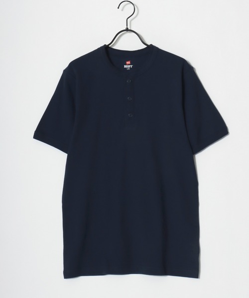 HANES(ヘインズ)の「Hanes/へインズ BEEFY/ビーフィー 無地 リブ ヘンリーネック 半袖Tシャツ/1P パックT/レディース メンズ(Tシャツ/カットソー・メンズ・グレー/ブラック/ホワイト/ネイビー・S/M/L/XL)」の6枚目の写真