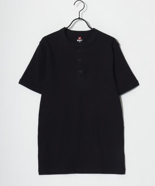 HANES(ヘインズ)の「Hanes/へインズ BEEFY/ビーフィー 無地 リブ ヘンリーネック 半袖Tシャツ/1P パックT/レディース メンズ(Tシャツ/カットソー・メンズ・グレー/ブラック/ホワイト/ネイビー・S/M/L/XL)」の8枚目の写真