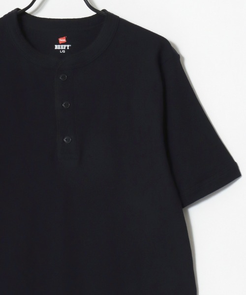 HANES(ヘインズ)の「Hanes/へインズ BEEFY/ビーフィー 無地 リブ ヘンリーネック 半袖Tシャツ/1P パックT/レディース メンズ(Tシャツ/カットソー・メンズ・グレー/ブラック/ホワイト/ネイビー・S/M/L/XL)」の19枚目の写真