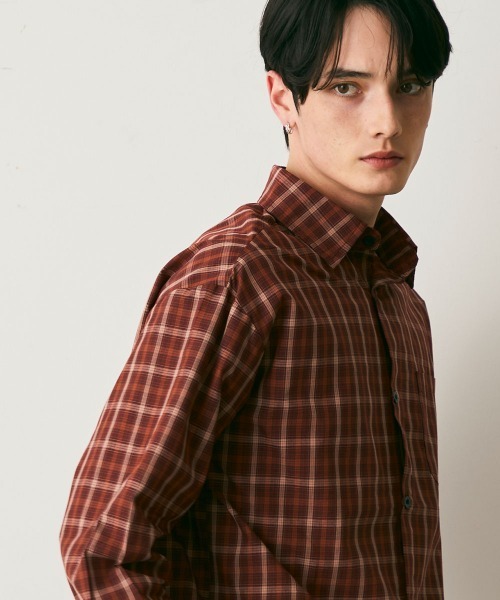 Shoowtime(ショウタイム)の「Cropped Check Shirt / クロップド丈チェックシャツ(シャツ/ブラウス・メンズ・レッド系/ベージュ系/ネイビー・MEDIUM/LARGE/X-LARGE)」の18枚目の写真