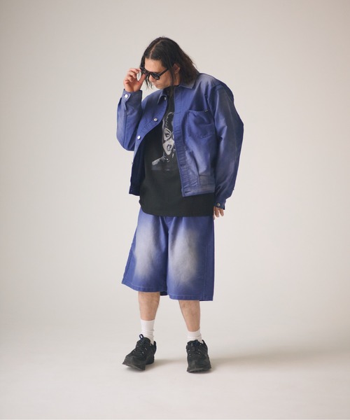 ADAM PATEK(アダムパテック)の「ADAMPATEK/blasted light moleskin wide shorts/ライトモールスキンショートパンツ(その他パンツ・メンズ・ブラック/ブルー・2/1)」の19枚目の写真