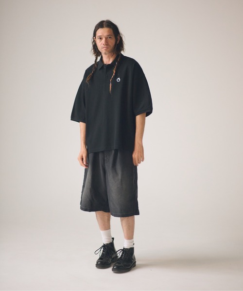 ADAM PATEK(アダムパテック)の「ADAMPATEK/blasted light moleskin wide shorts/ライトモールスキンショートパンツ(その他パンツ・メンズ・ブラック/ブルー・2/1)」の11枚目の写真