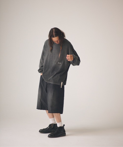ADAM PATEK(アダムパテック)の「ADAMPATEK/blasted light moleskin wide shorts/ライトモールスキンショートパンツ(その他パンツ・メンズ・ブラック/ブルー・2/1)」の16枚目の写真