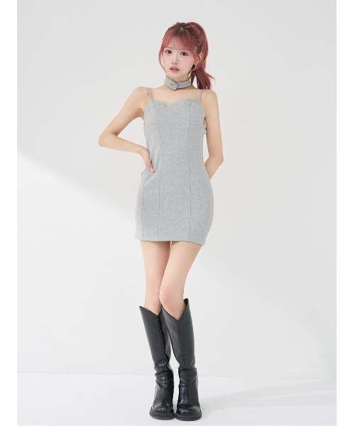 Darich(ダーリッチ)の「ボンディングスウェットアンサンブルミニワンピース(ワンピース・レディース・ホワイト/ピンク/ブラック/グレー・FREE/FL)」の18枚目の写真