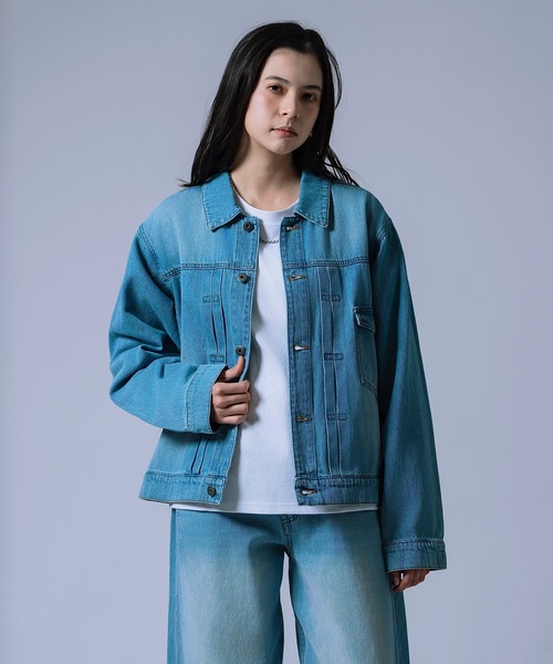 improves(インプローブス)の「【Unisex】デニム ジャケット(デニムジャケット・メンズ・ブラック/ブルー/サックスブルー/ブラック系・LARGE/MEDIUM/SMALL/X-LARGE)」の4枚目の写真