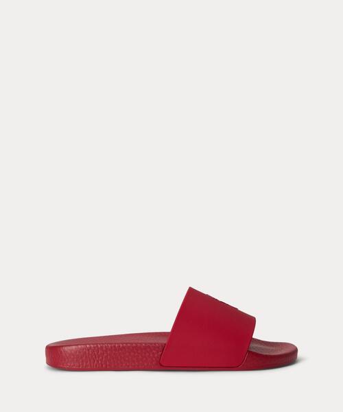 POLO RALPH LAUREN(ポロ ラルフ ローレン)の「シグネチャー ポニー スライド(サンダル・メンズ・レッド・8D/9D)」の1枚目の写真