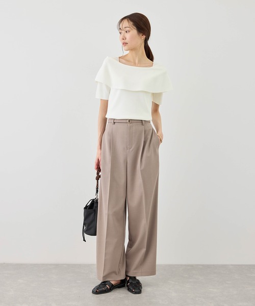 ROPE' PICNIC(ロペピクニック)の「八方映えニット ハーフスリーブケープニットプルオーバー/UVカット・接触冷感・イージーケア(ニット/セーター・レディース・ブラック/ブラウン/オフホワイト/サックスブルー・FREE)」の17枚目の写真
