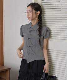 パフスリーブ」に該当するトップス（グレー/灰色系）ファッション通販