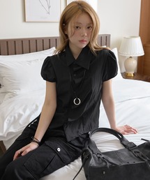 パフスリーブ」に該当するトップス(ブラック/黒色系)ファッション パフスリーブ」に該当するトップス(ブラック/黒色系)ファッション