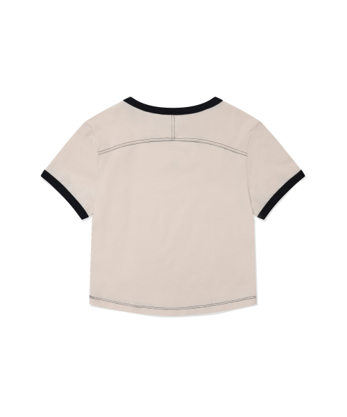 COVERNAT WOMAN(カバーナットウーマン)の「ウーマンベビーフィットリンガーTシャツアイボリー(Tシャツ/カットソー・レディース・その他・WS/WM)」の4枚目の写真