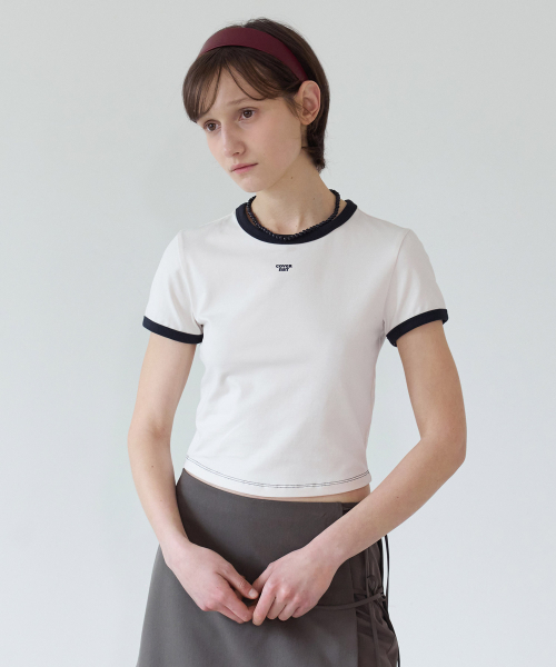 COVERNAT WOMAN(カバーナットウーマン)の「ウーマンベビーフィットリンガーTシャツアイボリー(Tシャツ/カットソー・レディース・その他・WS/WM)」の3枚目の写真