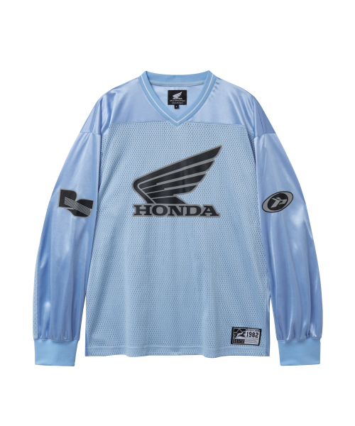 PHYPS MOTORCYCLE(フィップスモーターサイクル)の「Original Wing Logo Mesh Long Sleeve Light Blue(Tシャツ/カットソー・レディース・その他・LARGE/MEDIUM/SMALL/X-LARGE)」の1枚目の写真