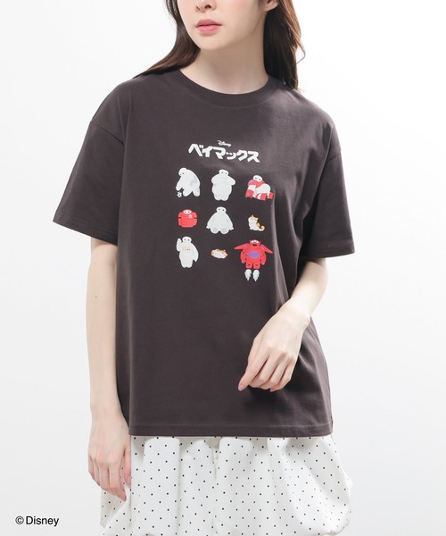 Honeys(ハニーズ)の「ディズニー/ゆるTシャツ(Tシャツ/カットソー・キッズ・スミクロ/ホワイト/ピンク/グリーン・150cm/L/LL/M/S)」の2枚目の写真