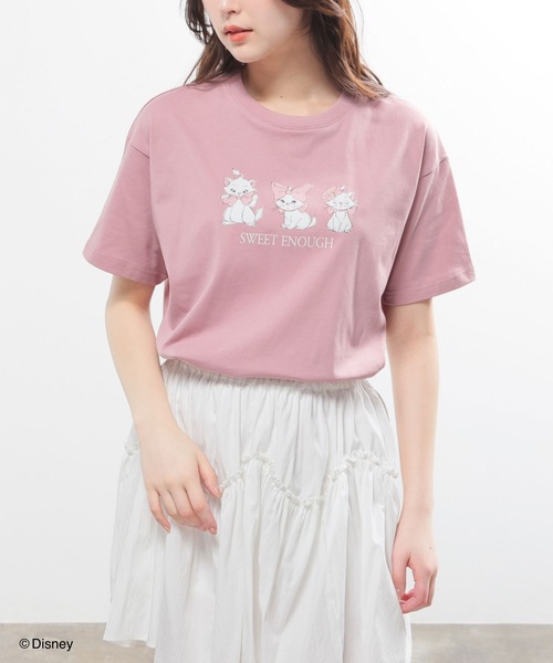 Honeys(ハニーズ)の「ディズニー/ゆるTシャツ(Tシャツ/カットソー・キッズ・スミクロ/ホワイト/ピンク/グリーン・150cm/L/LL/M/S)」の4枚目の写真