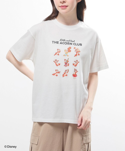 Honeys(ハニーズ)の「ディズニー/ゆるTシャツ(Tシャツ/カットソー・キッズ・スミクロ/ホワイト/ピンク/グリーン・150cm/L/LL/M/S)」の5枚目の写真
