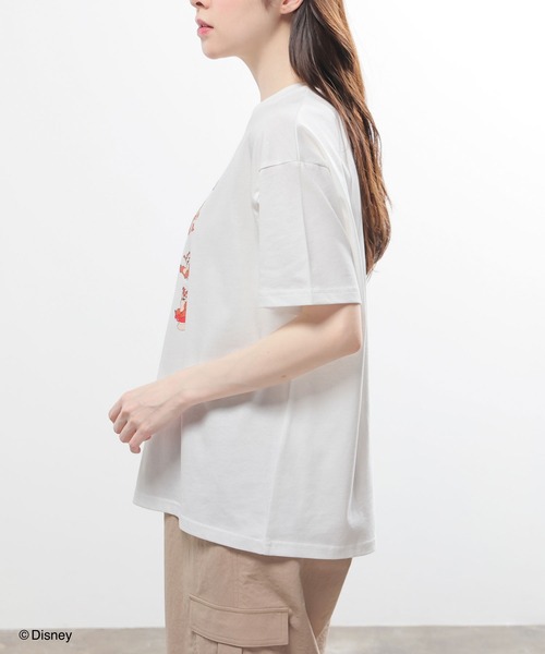 Honeys(ハニーズ)の「ディズニー/ゆるTシャツ(Tシャツ/カットソー・キッズ・スミクロ/ホワイト/ピンク/グリーン・150cm/L/LL/M/S)」の6枚目の写真