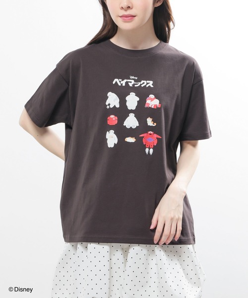 Honeys(ハニーズ)の「ディズニー/ゆるTシャツ(Tシャツ/カットソー・キッズ・スミクロ/ホワイト/ピンク/グリーン・150cm/L/LL/M/S)」の10枚目の写真