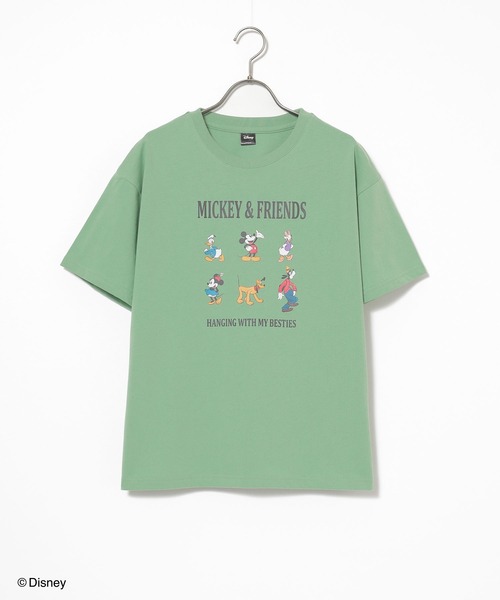 Honeys(ハニーズ)の「ディズニー/ゆるTシャツ(Tシャツ/カットソー・キッズ・スミクロ/ホワイト/ピンク/グリーン・150cm/L/LL/M/S)」の17枚目の写真