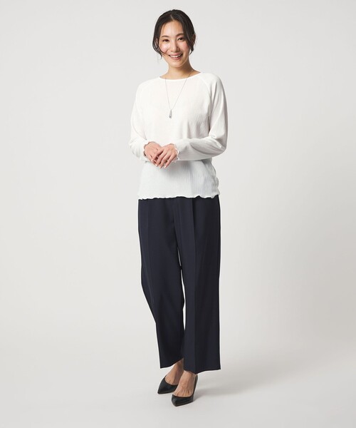 A DAY IN THE LIFE UNITED ARROWS(アデイインザライフユナイテッドアローズ)の「シャーリング ラグラン カットソー<A DAY IN THE LIFE>(Tシャツ/カットソー・レディース・ライム/ダークグレー/オフホワイト・FREE)」の6枚目の写真