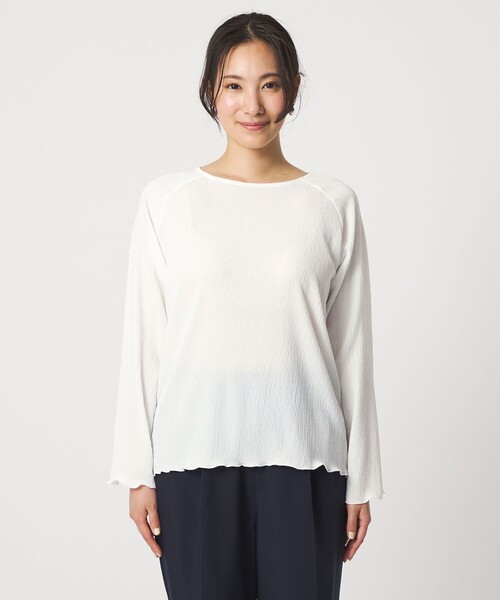A DAY IN THE LIFE UNITED ARROWS（アデイインザライフユナイテッドアローズ）の「シャーリング ラグラン カットソー＜A DAY IN THE LIFE＞（Tシャツ/カットソー・レディース・ライム/ダークグレー/オフホワイト・FREE）」の8枚目の写真