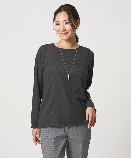 A DAY IN THE LIFE UNITED ARROWS（アデイインザライフユナイテッドアローズ）の「シャーリング ラグラン カットソー＜A DAY IN THE LIFE＞（Tシャツ/カットソー・レディース・ライム/ダークグレー/オフホワイト・FREE）」の11枚目の写真