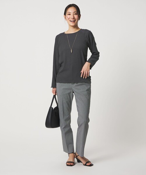 A DAY IN THE LIFE UNITED ARROWS(アデイインザライフユナイテッドアローズ)の「シャーリング ラグラン カットソー<A DAY IN THE LIFE>(Tシャツ/カットソー・レディース・ライム/ダークグレー/オフホワイト・FREE)」の12枚目の写真