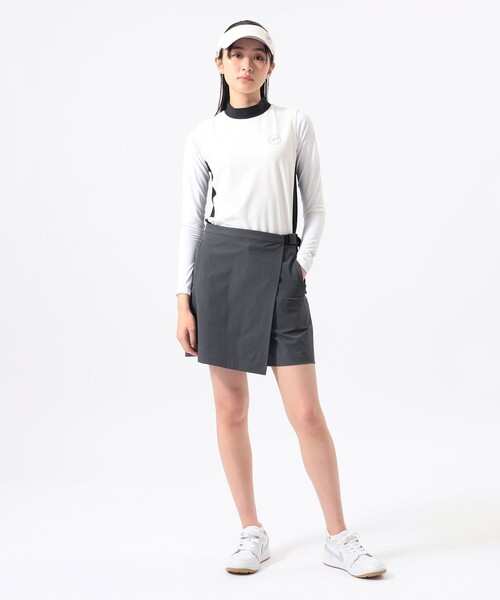 BEAMS GOLF(ビームスゴルフ)の「ORANGE LABEL / アームカバーボレロ付き モックネックシャツ (UVカット)(スウェット・レディース・ブラック/ホワイト・M/L/S)」の3枚目の写真