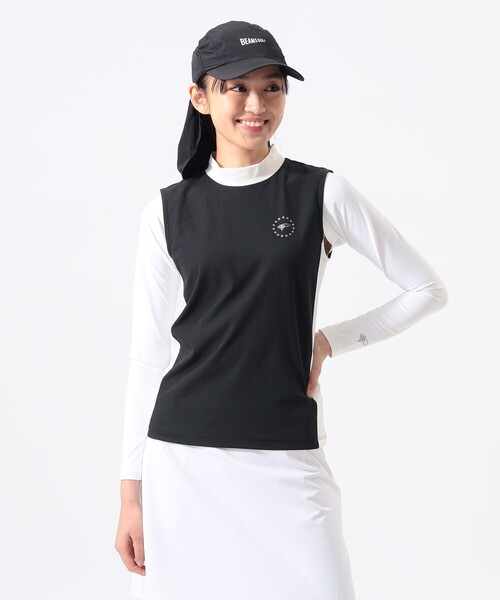 BEAMS GOLF(ビームスゴルフ)の「ORANGE LABEL / アームカバーボレロ付き モックネックシャツ (UVカット)(スウェット・レディース・ブラック/ホワイト・M/L/S)」の7枚目の写真