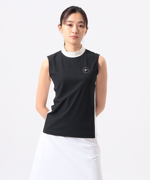 BEAMS GOLF(ビームスゴルフ)の「ORANGE LABEL / アームカバーボレロ付き モックネックシャツ (UVカット)(スウェット・レディース・ブラック/ホワイト・M/L/S)」の9枚目の写真