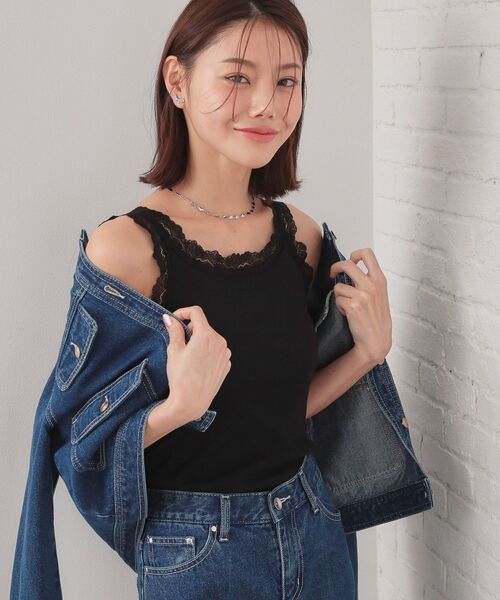 index（インデックス）の「前後2way丸胴レースタンクラメアソート【洗濯機OK】（タンクトップ・レディース・ブラック/オフホワイト/ゴールド系5/シルバー系5・00）」の2枚目の写真