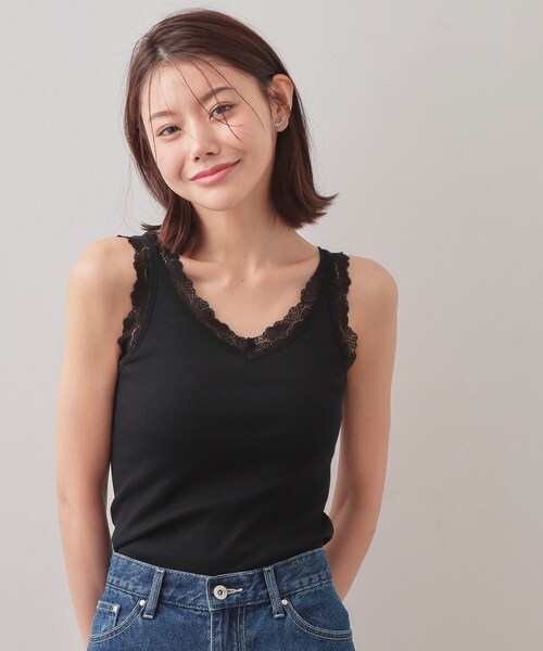 index（インデックス）の「前後2way丸胴レースタンクラメアソート【洗濯機OK】（タンクトップ・レディース・ブラック/オフホワイト/ゴールド系5/シルバー系5・00）」の7枚目の写真