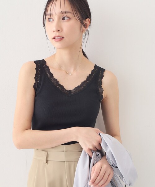 index（インデックス）の「前後2way丸胴レースタンクラメアソート【洗濯機OK】（タンクトップ・レディース・ブラック/オフホワイト/ゴールド系5/シルバー系5・00）」の8枚目の写真