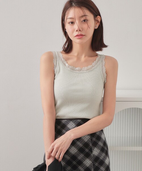 index（インデックス）の「前後2way丸胴レースタンクラメアソート【洗濯機OK】（タンクトップ・レディース・ブラック/オフホワイト/ゴールド系5/シルバー系5・00）」の17枚目の写真