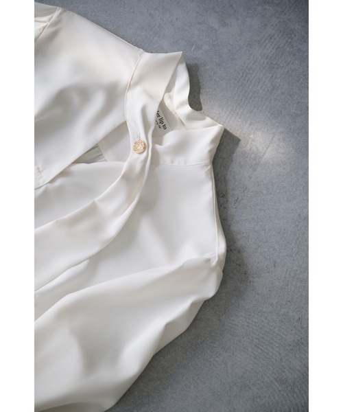 Her lip to（ハーリップトゥー）の「Long Tie Slit Blouse（シャツ/ブラウス・レディース・ライトグレー/オフホワイト・S/M）」の10枚目の写真