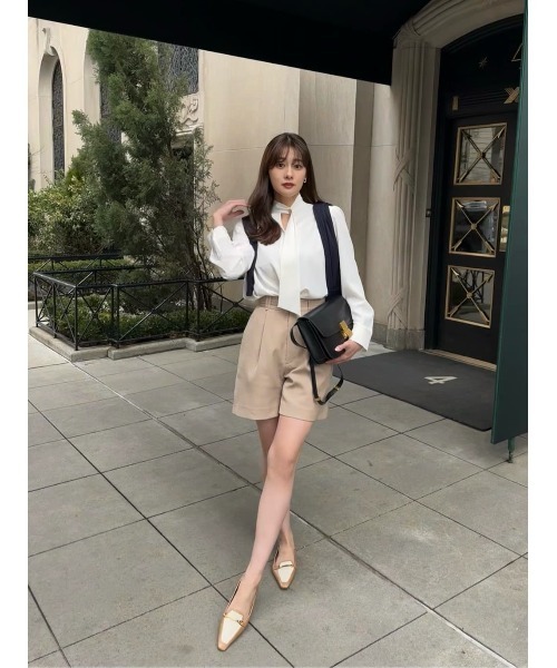 Her lip to（ハーリップトゥー）の「Long Tie Slit Blouse（シャツ/ブラウス・レディース・ライトグレー/オフホワイト・S/M）」の18枚目の写真