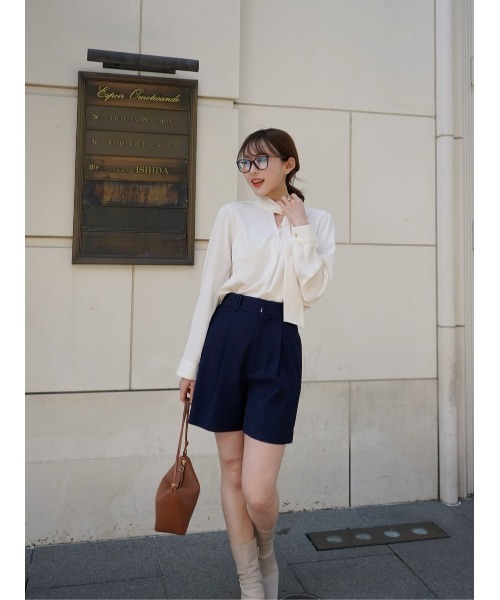 Her lip to（ハーリップトゥー）の「Long Tie Slit Blouse（シャツ/ブラウス・レディース・ライトグレー/オフホワイト・S/M）」の21枚目の写真